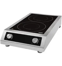 CombiSteel Inductiekookplaat | 2 Kookpunten (Ø280mm) | 60°C/240°C | 7kW (400V) | 408x700x145(h)mm