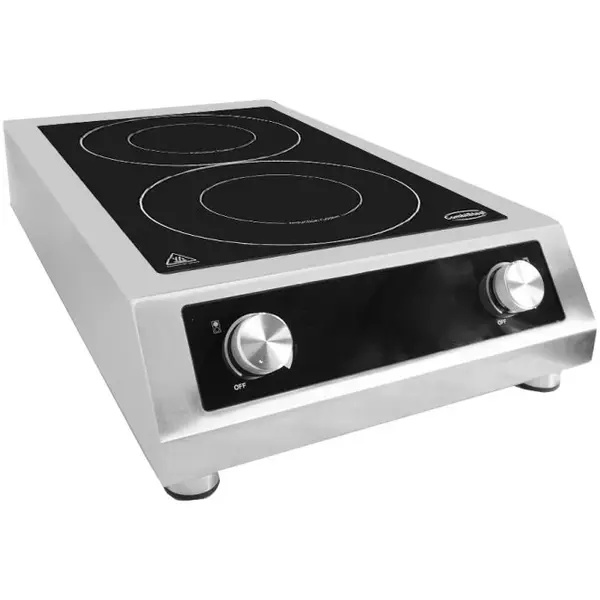 Inductiekookplaat | 2 Kookpunten (Ø280mm) | 60°C/240°C | 7kW (400V) | 408x700x145(h)mm