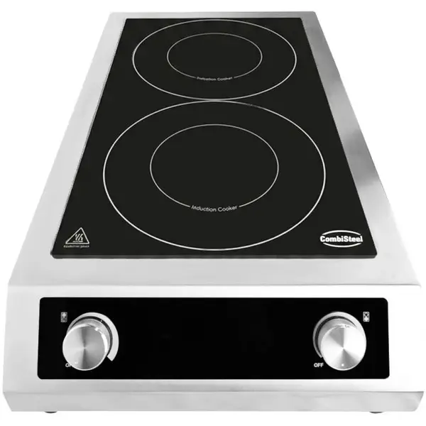 Inductiekookplaat | 2 Kookpunten (Ø280mm) | 60°C/240°C | 7kW (400V) | 408x700x145(h)mm