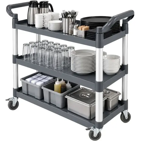 Serveerwagen | Kunststof | 3 Niveaus | Wielen (Geremd) | 1010x500x980(h)mm
