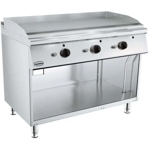 Bak-/Grillplaat | BASE 700 | Gas | Glad Oppervlak 1192x482 (RVS) | 0°C/300°C | 19.5kW | Piëzo Ontsteking | Open Onderkast | 1200x700x900(h)mm