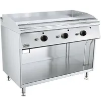 CombiSteel Bak-/Grillplaat | BASE 700 | Gas | Glad Oppervlak 1192x482 (Verchroomd) | 0°C/300°C | 19.5kW | Piëzo Ontsteking | Open Onderkast | 1200x700x900(h)mm