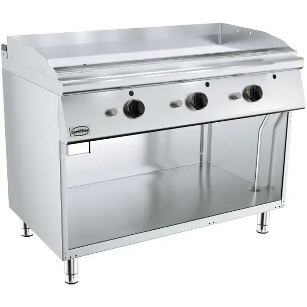 Bak-/Grillplaat | BASE 700 | Gas | Glad Oppervlak 1192x482 (Verchroomd) | 0°C/300°C | 19.5kW | Piëzo Ontsteking | Open Onderkast | 1200x700x900(h)mm