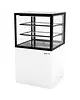 SAYL Neutrale Vitrine | INTEGRA | Wit/Zwart | 3 Niveaus | Wielen (Geremd) | 600x600x1100(h)mm 