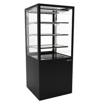 SAYL Neutrale Vitrine | INTEGRA | Zwart | 4 Niveaus | Wielen (Geremd) | 600x600x1400(h)mm 