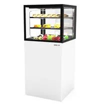 SAYL Koelvitrine | INTEGRA | Wit/Zwart | +6°C/+10°C | Geforceerd | 3 Niveaus | Zelfbediening | Touchscreen | Wielen (Geremd) | 600x600x1400(h)mm