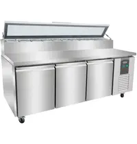 CombiSteel Saladette | 390L | 3 Deuren (1/1 GN) | Boven 8x 1/3 GN | +2°C/+8°C | Geforceerd | Klapdeksel | Wielen (Geremd) | 1795x700x1085(h)mm
