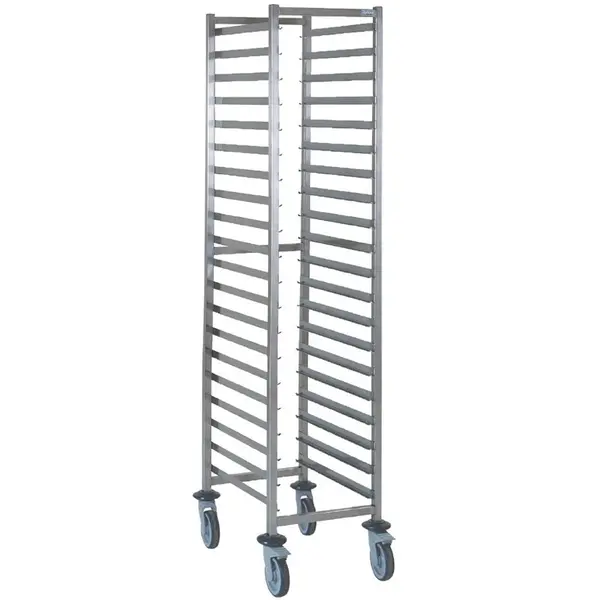 Regaalwagen | RVS | 20 Etages (1/1 GN) | Wielen (Geremd) | 455x655x1650(h)mm