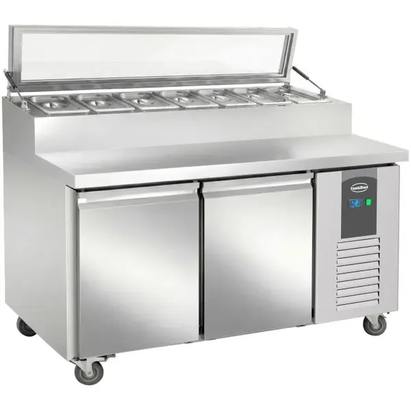 Saladette | 282L | 2 Deuren (1/1 GN) | Boven 7x 1/3 GN | +2°C/+8°C | Geforceerd | Klapdeksel | Wielen (Geremd) | 1360x700x1085(h)mm
