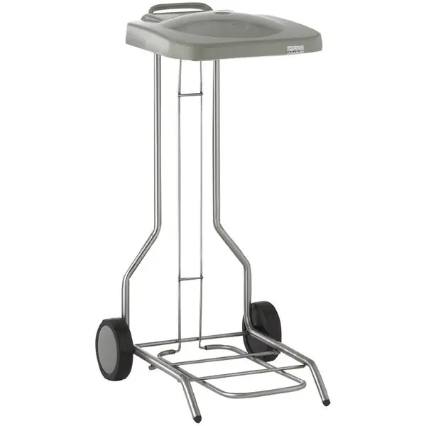 Afvalzakhouder | RVS | 130L | Klapdeksel | Wielen | 450x535x900(h)mm