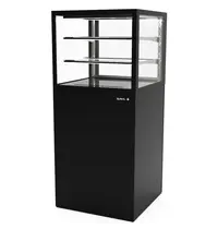 SAYL Neutrale Vitrine | INTEGRA | Zwart | 3 Niveaus | Wielen (Geremd) | 600x600x1400(h)mm