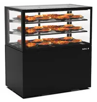 SAYL Warmhoudvitrine | INTEGRA | Zwart | 60°C/70°C | Geventileerd | 3 Niveaus | 1.05kW (230V) | Touchscreen | Wielen (Geremd) | 1000x600x1100(h)mm