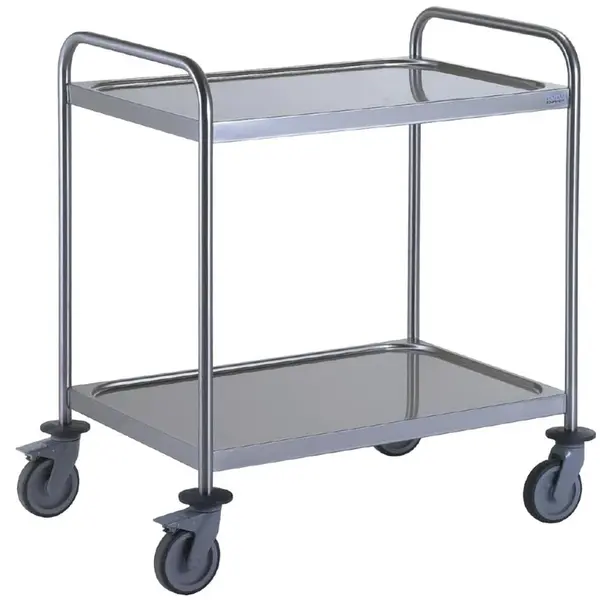 Serveerwagen | RVS | 2 Niveaus (800x530) | Wielen (Geremd) | 895x625x960(h)mm