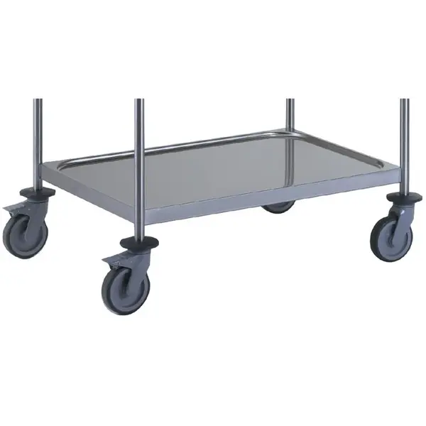 Serveerwagen | RVS | 2 Niveaus (800x530) | Wielen (Geremd) | 895x625x960(h)mm