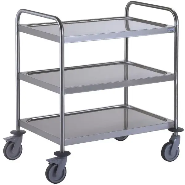 Serveerwagen | RVS | 3 Niveaus (800x530) | Wielen (Geremd) | 895x625x960(h)mm
