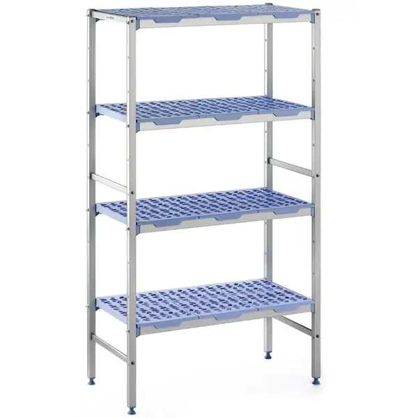 Stelling | Aluminium/Kunststof | 4 Schappen | Zware Belasting | 890x400x1750(h)mm