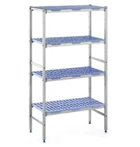 Tournus Stelling | Aluminium/Kunststof | 4 Schappen | Zware Belasting | 1092x400x1750(h)mm 