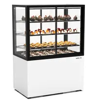 SAYL Koelvitrine | INTEGRA | Wit/Zwart | +2°C/+6°C | Geforceerd | 4 Niveaus | Zelfbediening | Touchscreen | Wielen (Geremd) | 1000x600x1400(h)mm 
