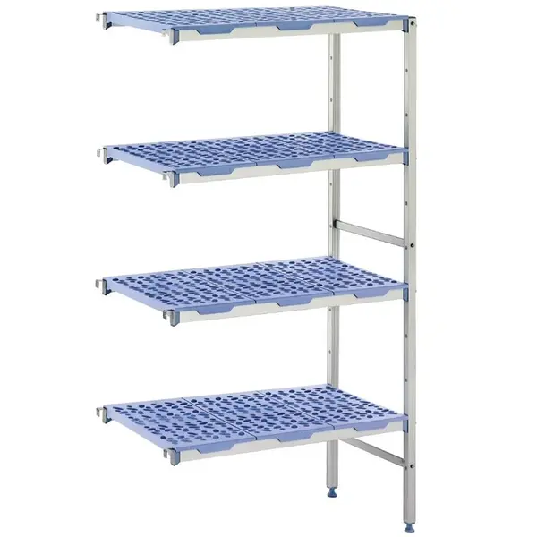 Hoekstelling | Aluminium/Kunststof | 4 Schappen | Zware Belasting | 849x400x1750(h)mm