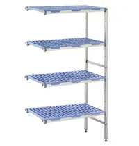 Tournus Hoekstelling | Aluminium/Kunststof | 4 Schappen | Zware Belasting | 1453x400x1750(h)mm 
