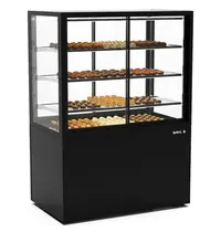 SAYL Koelvitrine | INTEGRA | Zwart | +2°C/+6°C | Geforceerd | 4 Niveaus | Zelfbediening | Vochtigheid Instelbaar | Wielen (Geremd) | 1000x600x1400(h)mm