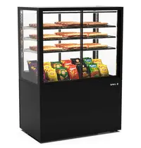 SAYL Neutrale Vitrine | INTEGRA | Zwart | 4 Niveaus | Zelfbediening | Wielen (Geremd) | 1000x600x1400(h)mm 