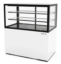 SAYL Neutrale Vitrine | INTEGRA | Wit/Zwart | 3 Niveaus | Wielen (Geremd) | 1000x600x1100(h)mm