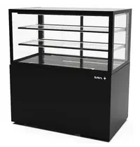 SAYL Neutrale Vitrine | INTEGRA | Zwart | 3 Niveaus | Wielen (Geremd) | 1000x600x1100(h)mm 