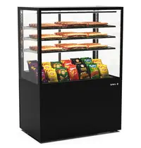 SAYL Neutrale Vitrine | INTEGRA | Zwart | 4 Niveaus | Wielen (Geremd) | 1000x600x1400(h)mm