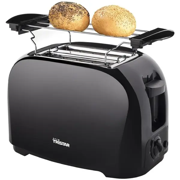 Broodrooster | Kunststof | Zwart | 2 Sleuven | Kruimellade | 0.8kW (230V) | 296x178x178(h)mm