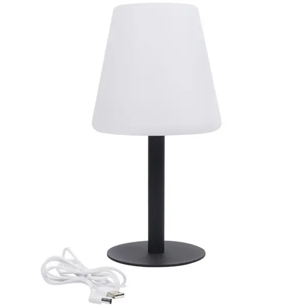 Tafellamp | Wit/Zwart | Incl. Lichtbron (Dimbaar) | Draadloos | 170x255(h)mm