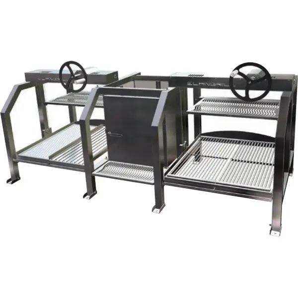 In-/Opbouw Houtskoolgrill | GRIGLIE | Verstelbare Grillhoogte | Incl. Vuurhaard | 2100x900x883(h)mm