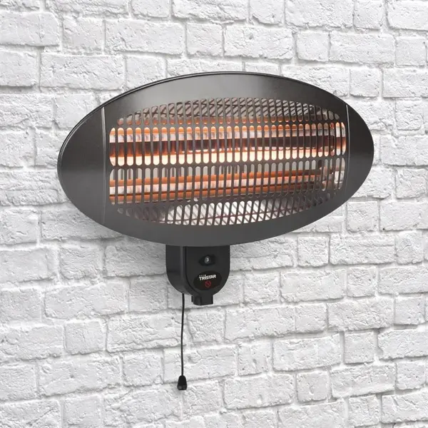 Terras-verwarmer | Elektrisch | Kunststof | 2kW (230V) | Wandmontage | Spuitwaterdicht | 493x165(h)mm
