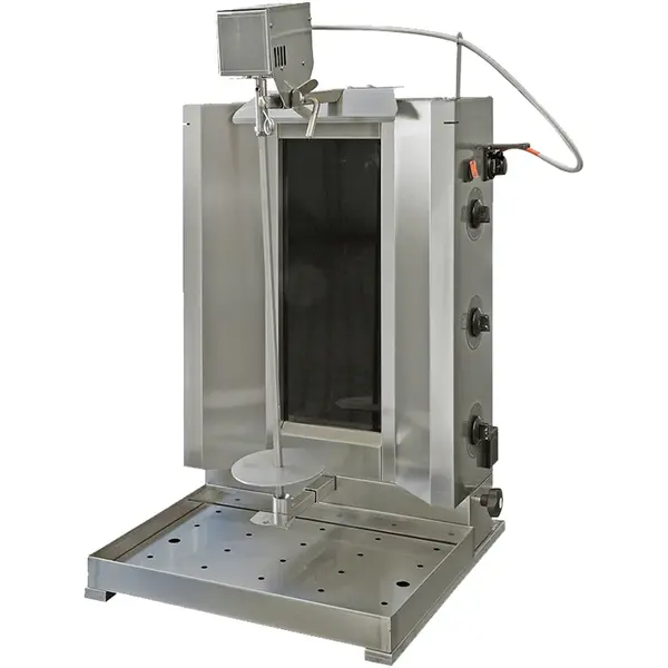 Dönergrill | Elektrisch | 3 Elementen (Glaskeramisch) | 6kW (400V) | Rotatiemotor Boven | 552x550x932(h)mm