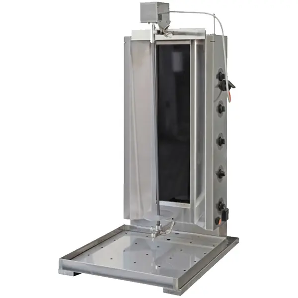 Dönergrill | Elektrisch | 4 Elementen (Glaskeramisch) | 8kW (400V) | Rotatiemotor Boven | 552x650x1103(h)mm