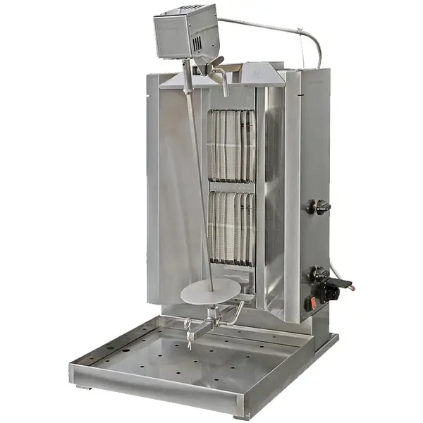 Dönergrill | Gas | 2 Branders | 6kW (2x 3kW) | Rotatiemotor Boven | 453x580x768(h)mm