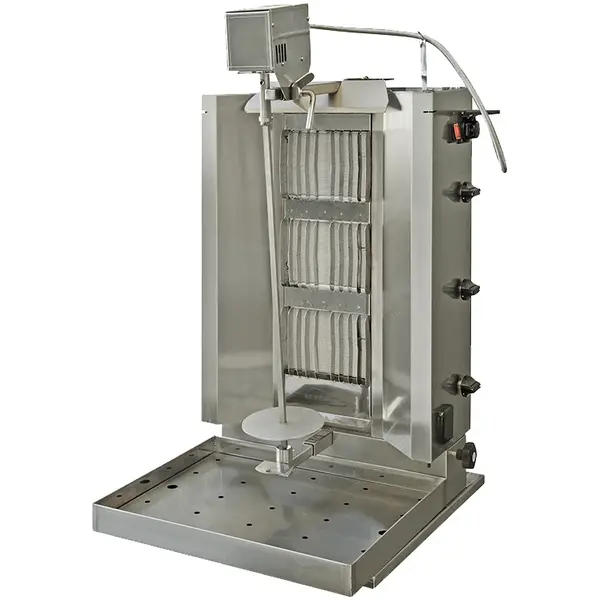 Dönergrill | Gas | 3 Branders | 9kW (3x 3kW) | Rotatiemotor Boven | 509x580x932(h)mm