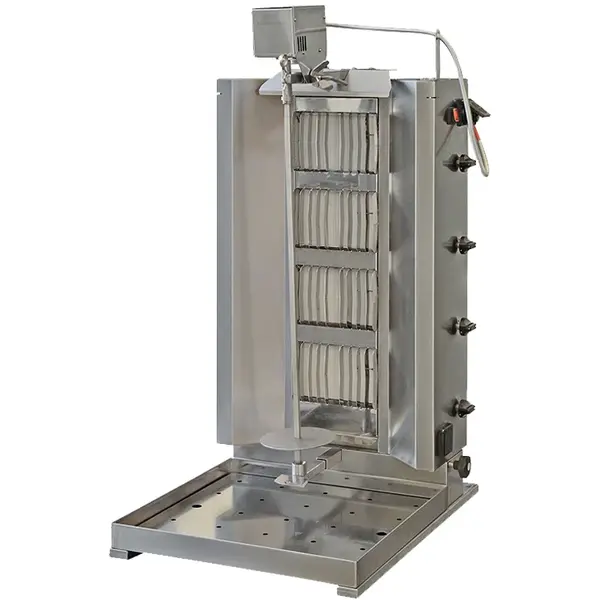 Dönergrill | Gas | 4 Branders | 12kW (4x 3kW) | Rotatiemotor Boven | 509x650x1109(h)mm