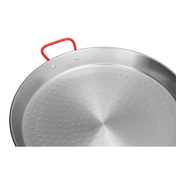Paella-pan | STP380 | Ø380mm | Inwendige Hoogte 44mm | Gepolijst Staal, Gestructureerd Bakoppervlak
