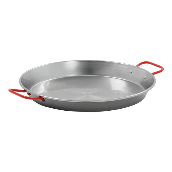 Paella-pan | STP380 | Ø380mm | Inwendige Hoogte 44mm | Gepolijst Staal, Gestructureerd Bakoppervlak