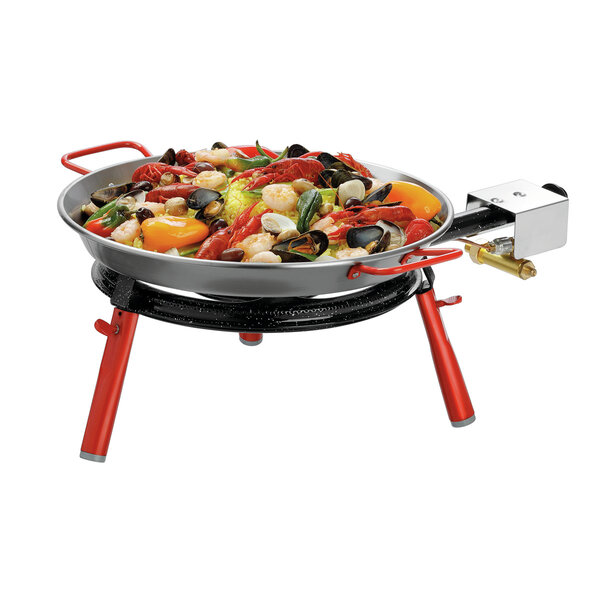 Paella-pan | STP380 | Ø380mm | Inwendige Hoogte 44mm | Gepolijst Staal, Gestructureerd Bakoppervlak