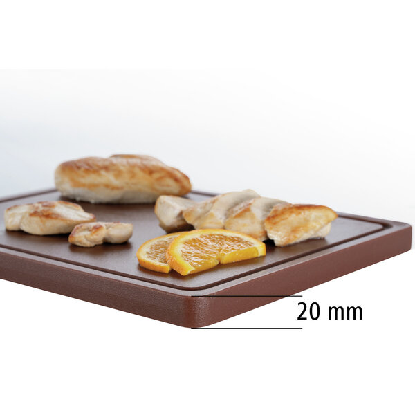 Snijplank | PRO | Bruin | Polyethyleen | Met Sapgoot | 325x265x25(h)mm