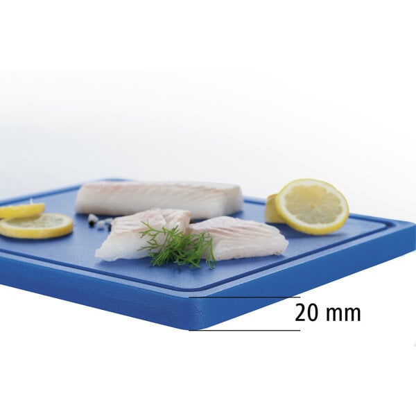 Snijplank | PRO | Polyethyleen | Blauw | Sapgoot | 325x265x25(h)mm