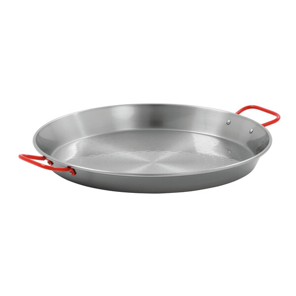 Paella-pan | STP420 | Ø420mm | Inwendige Hoogte 47mm | Gepolijst Staal, Gestructureerd Bakoppervlak