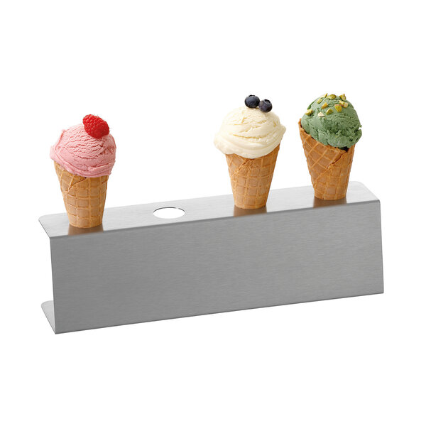 Wafelhoorntjeshouder | U4 | Max. 4 Stuks | RVS | Perforaties Ø28mm