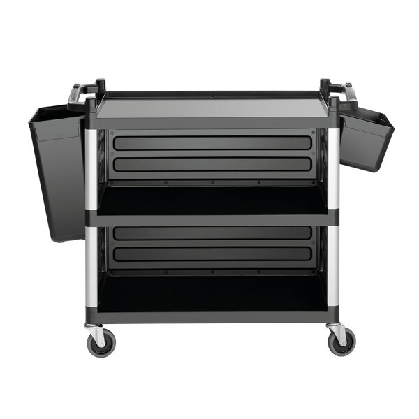Afruimcontainer-Set | TSA300V | Kunststof | Zwart | Bestekbak 333x230x173mm | Afvalbak 343x230x440mm