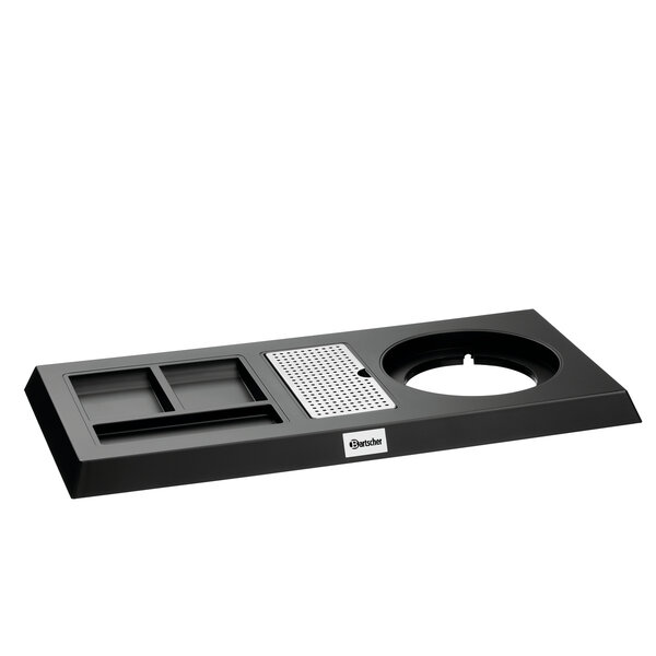 Theestation | 1145M | 3 Opbergvakken | Zwart Mat | Ø145mm | Inclusief Lekbak