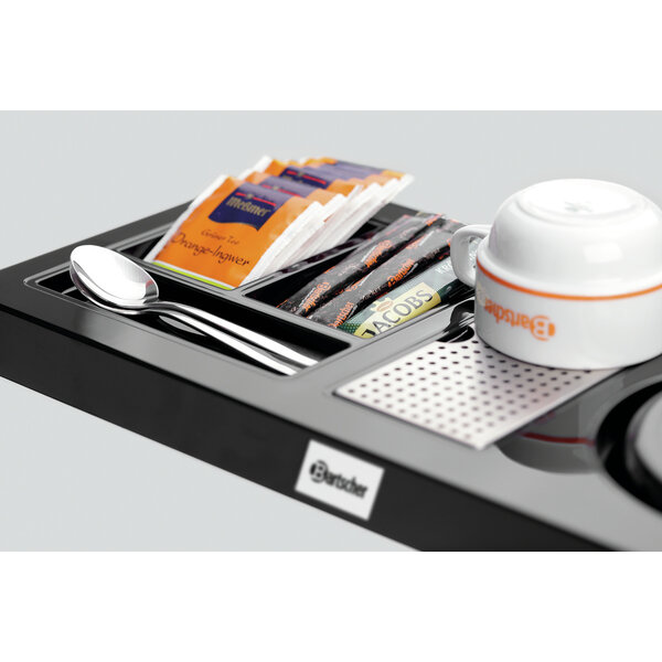 Theestation | 1145SH | 3 Opbergvakken | Zwart Glanzend | Ø145mm | Inclusief Lekbak