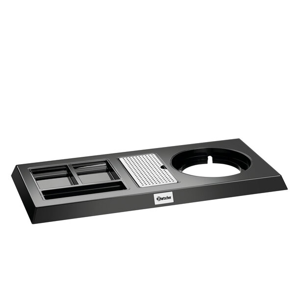 Theestation | 1145SH | 3 Opbergvakken | Zwart Glanzend | Ø145mm | Inclusief Lekbak