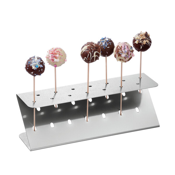 Houder Voor Lollywafels | Z14 | RVS | 14 Stuks | 2 Rijen | 7mm Perforatie | 40mm Gatafstand